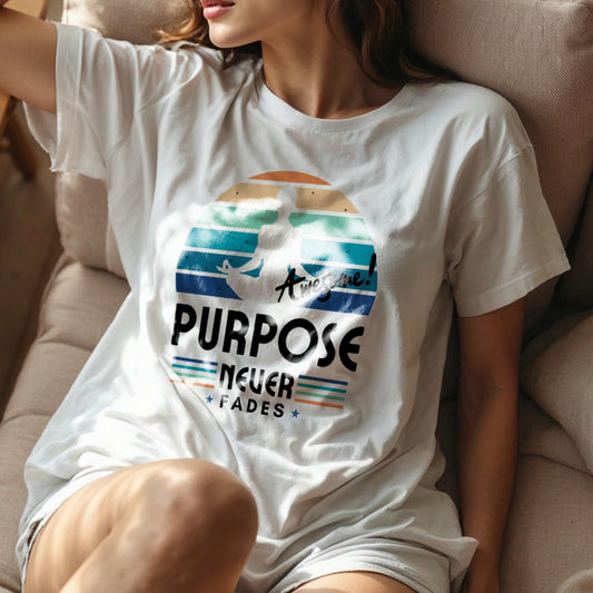 Awesome Purpose Never Fades - Meditation Retro Mindfulness Wellness StatementArtwork
