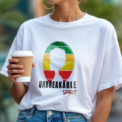 Unbreakable Spirit - Afro Silhouette Retro Sunset Circle Natural Hair Empowerment Artwork