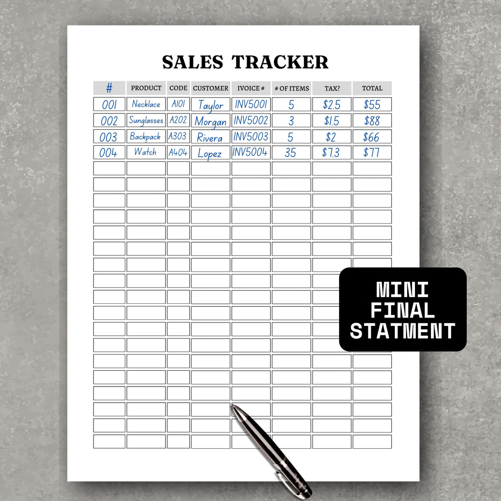 Product's Code Sales Tracker