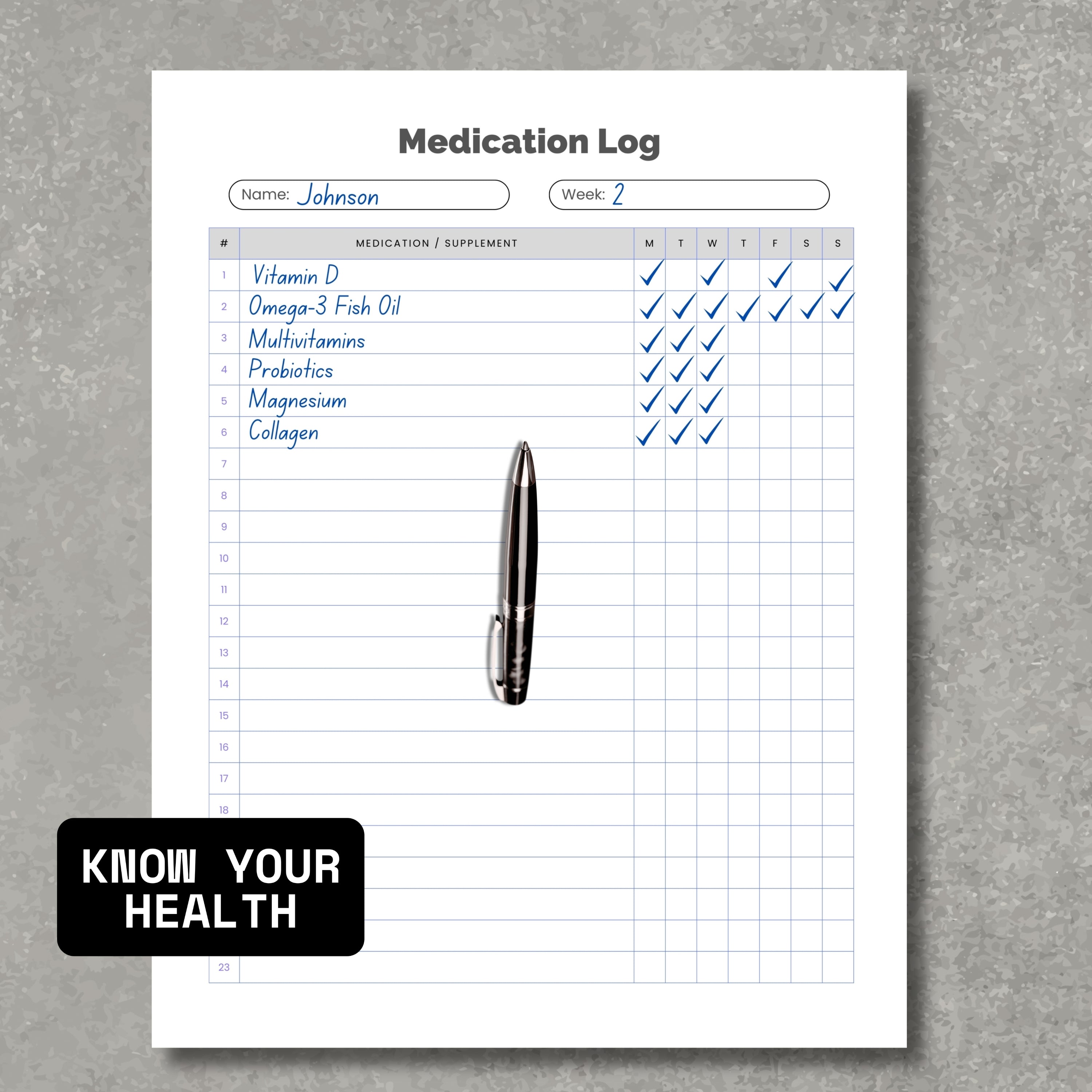 Medication Log Organizer