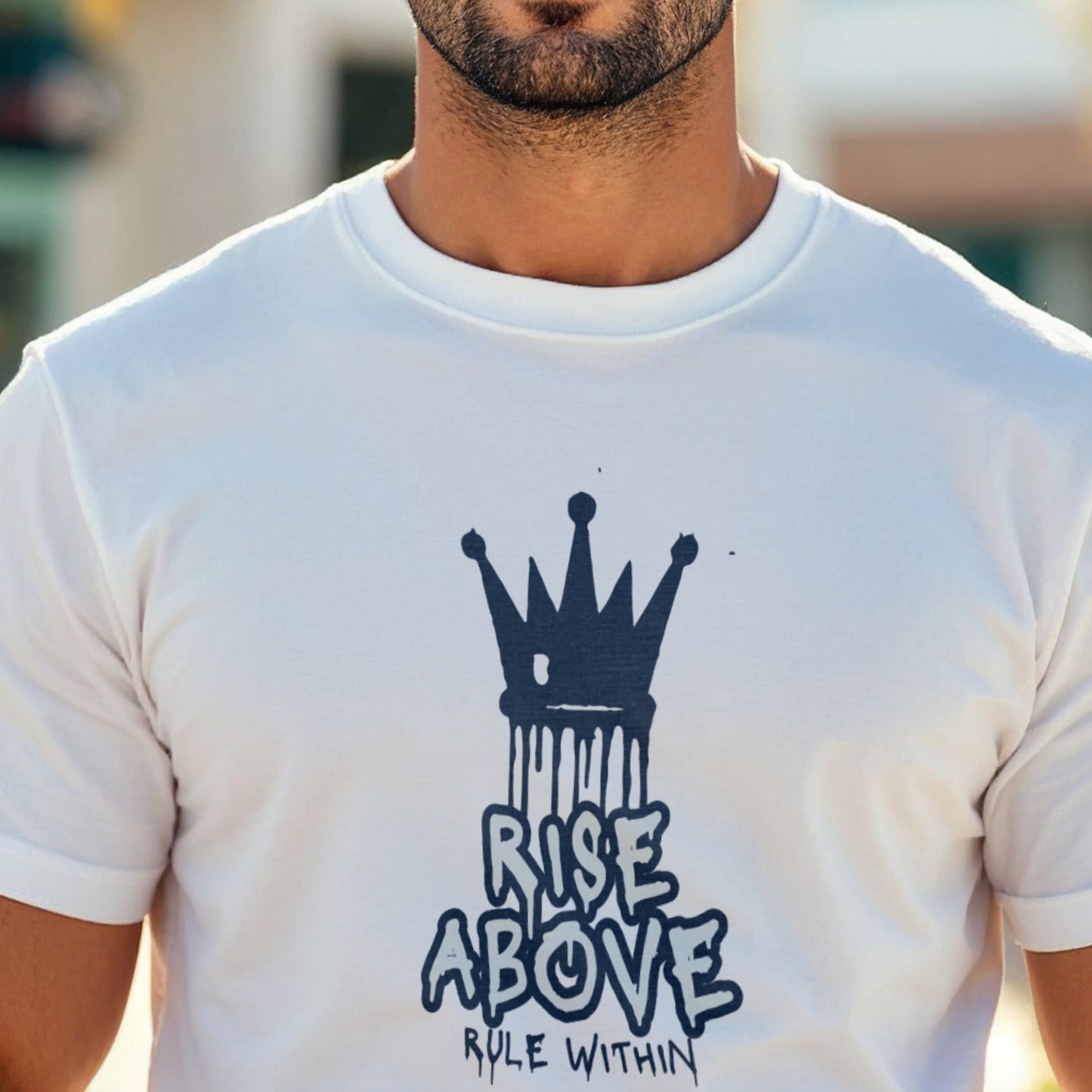 Rise Above Rule Within - Crown Dripping Motivational Statement Artwork