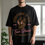 Everything Is Fine True Blood Stubborn - Flaming Skull Heritage Statement Artwork
