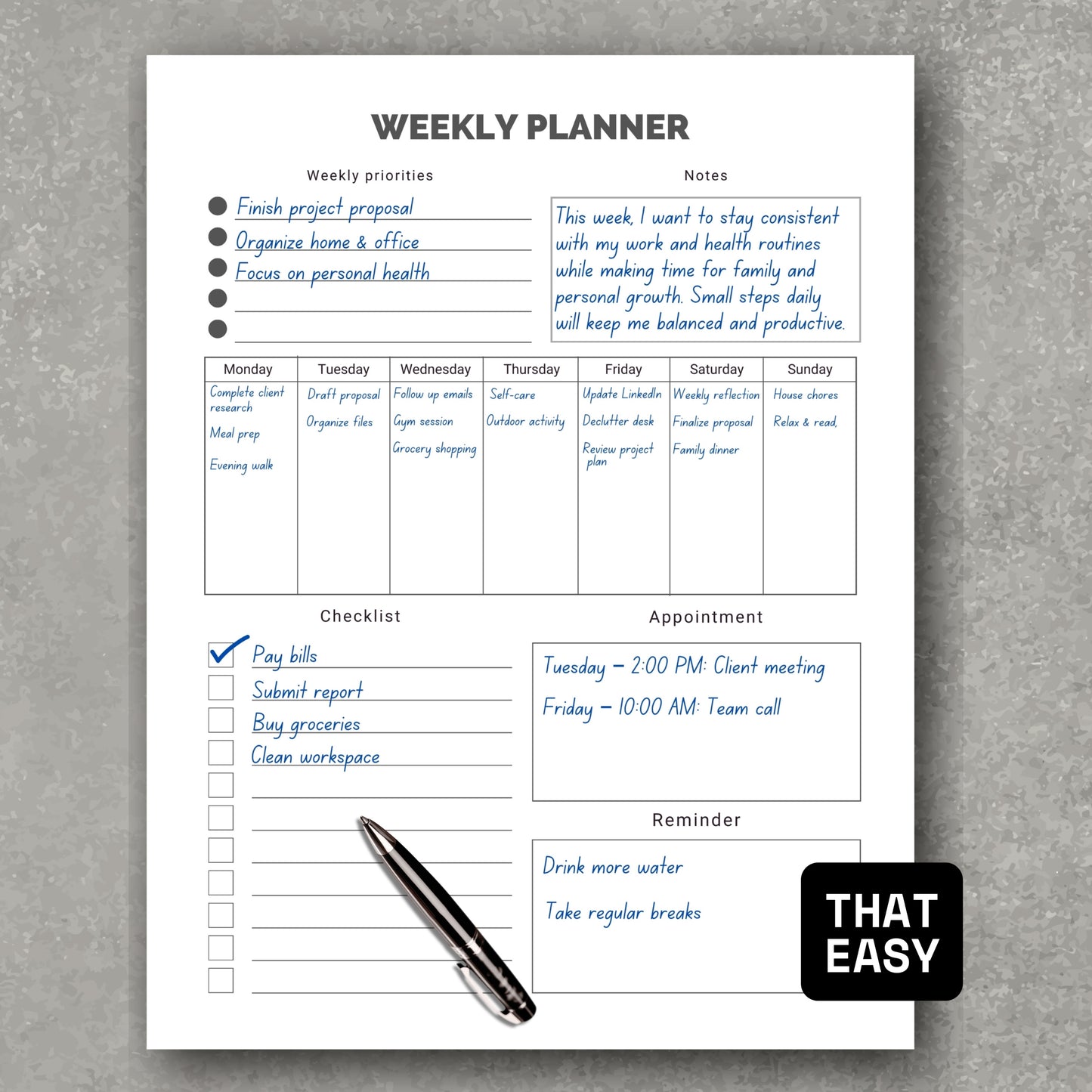 Weekly Planner PDF V1