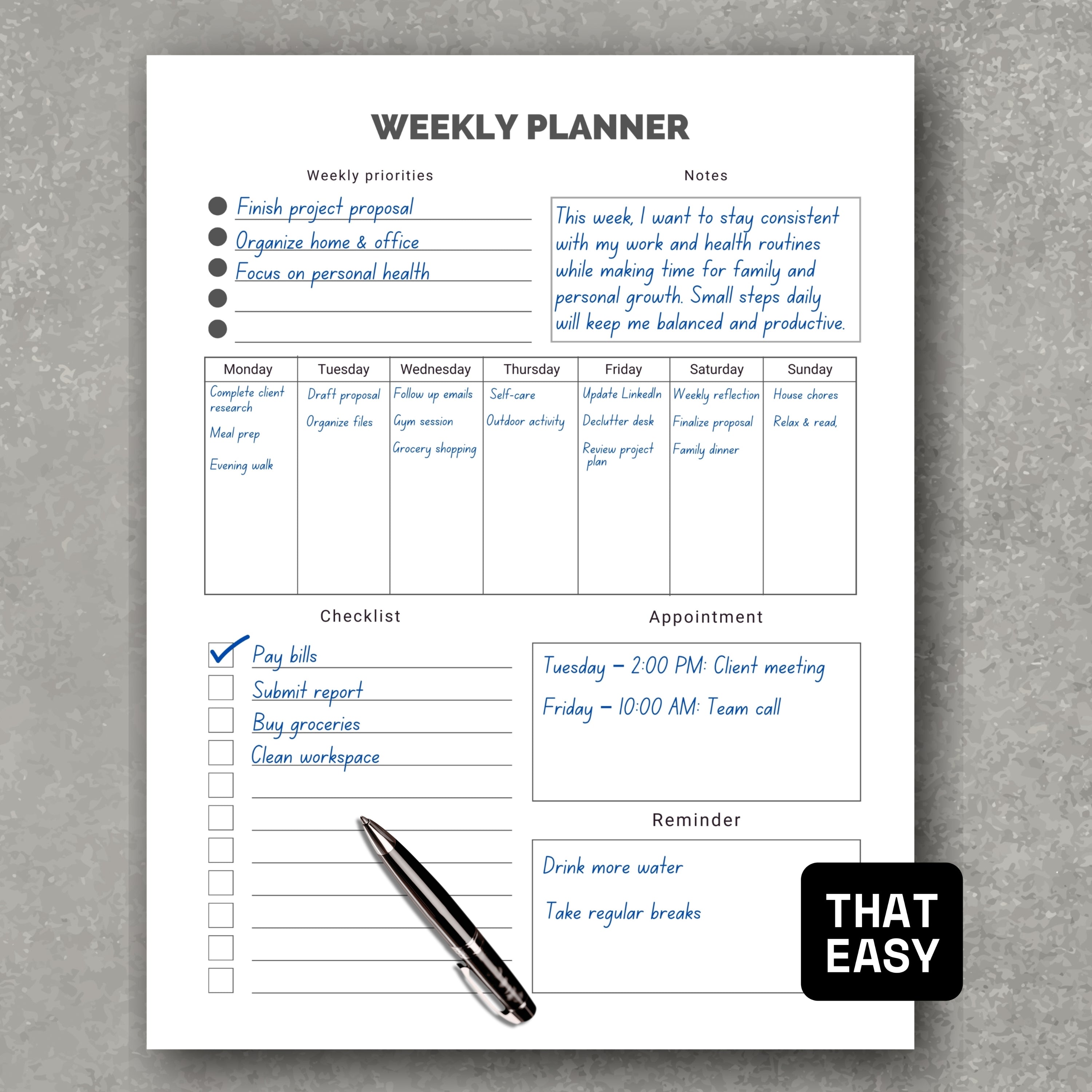 Weekly Planner PDF V1