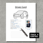 Mileage Tracker + Driver Card Paper Sheets x2