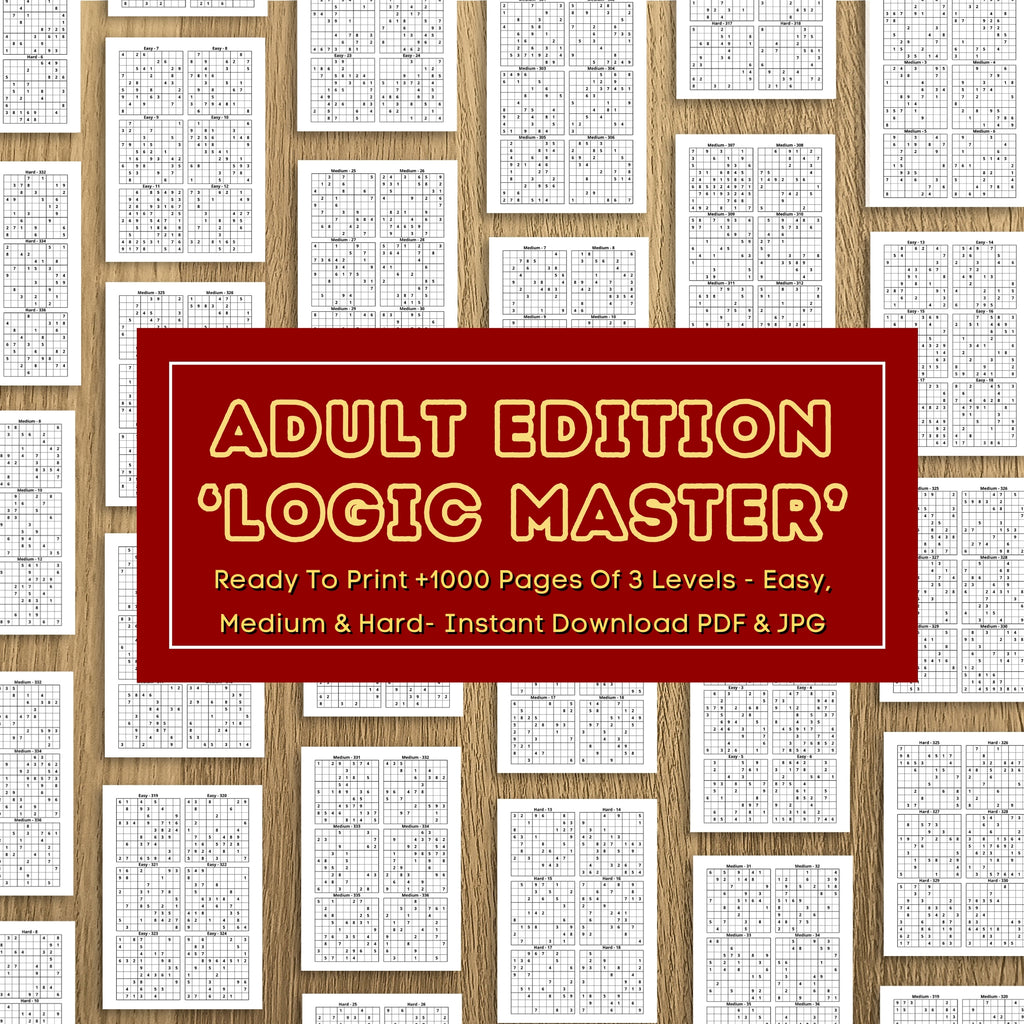 +1000 Senior Sudoku Pro Pack Bundle - 3 Levels