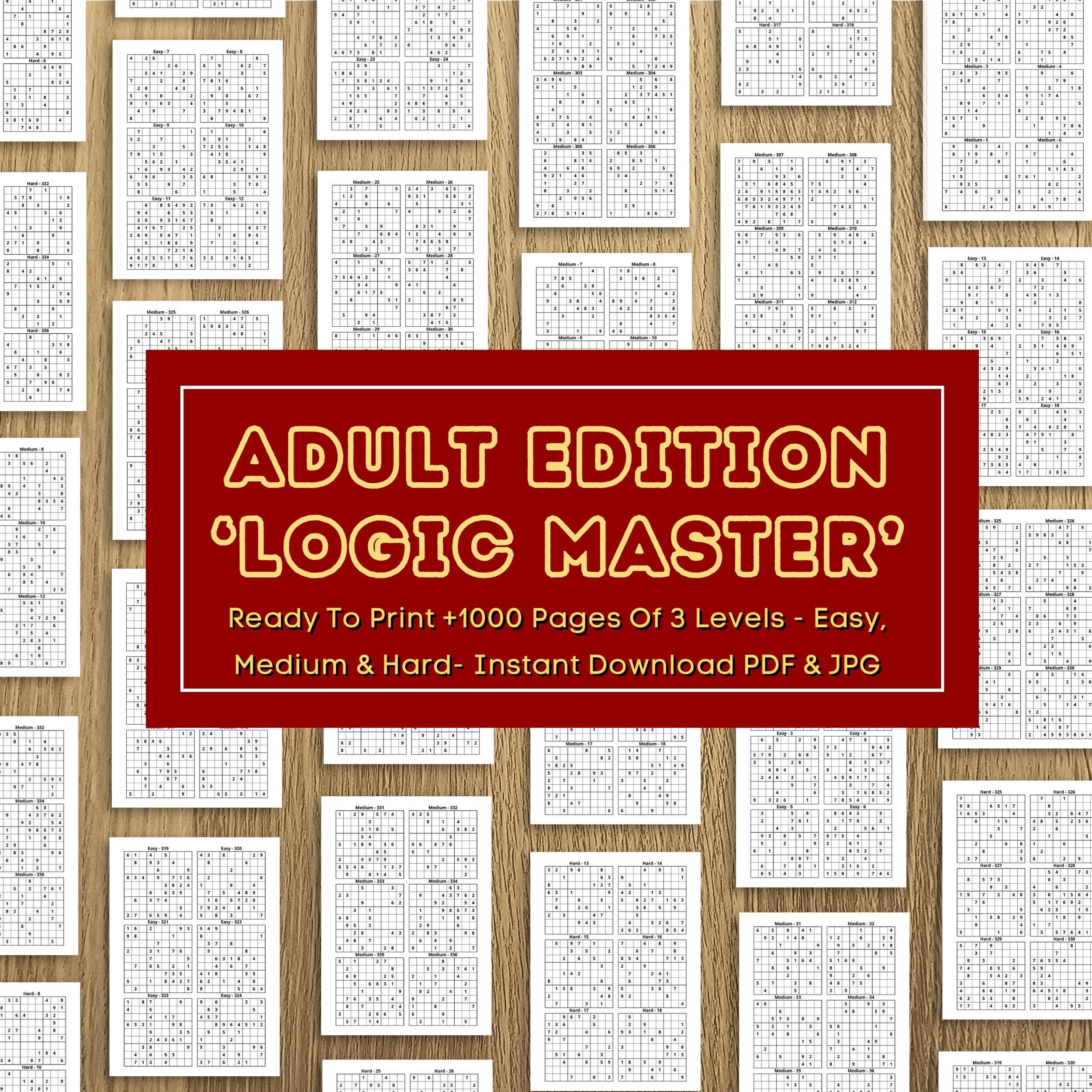 +1000 Senior Sudoku Pro Pack Bundle - 3 Levels