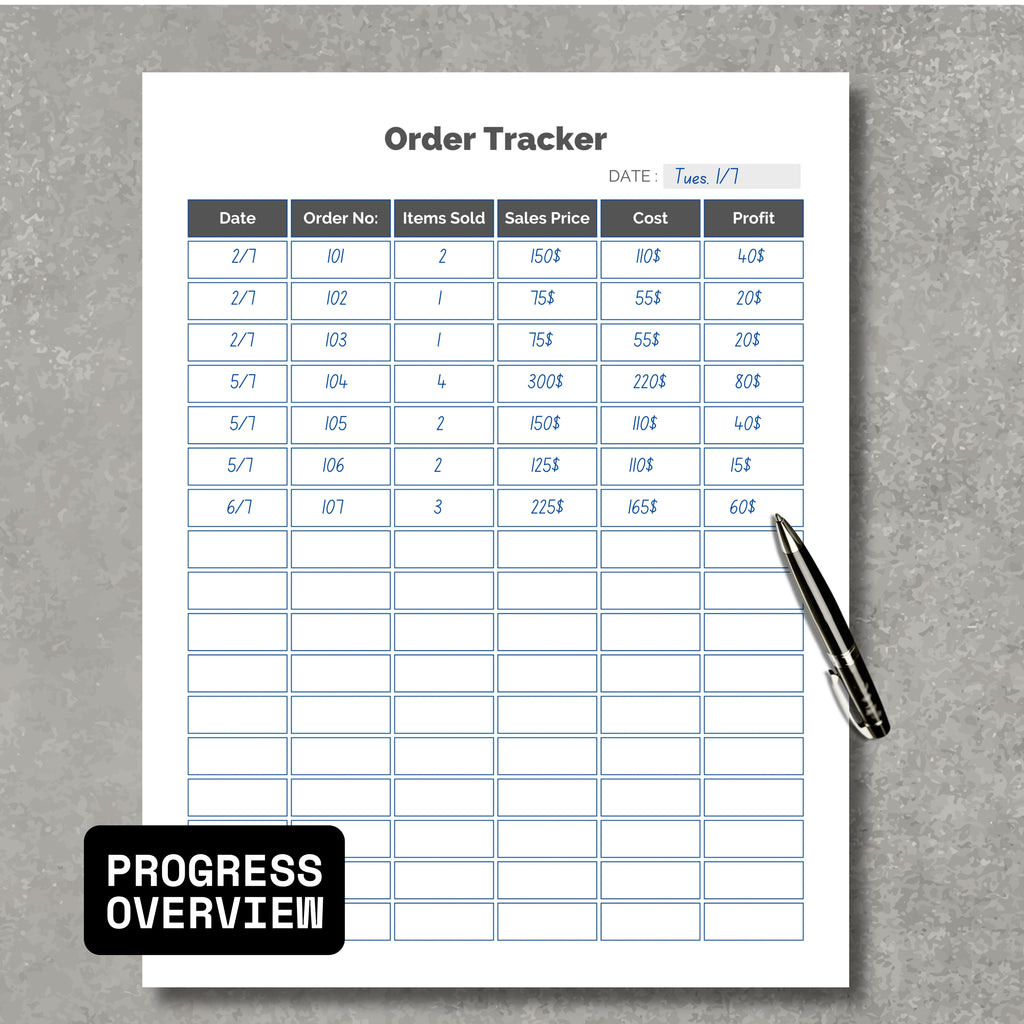 Orders Tracker PDF