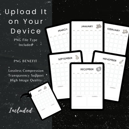 Undated Monthly Calendar PDF x12