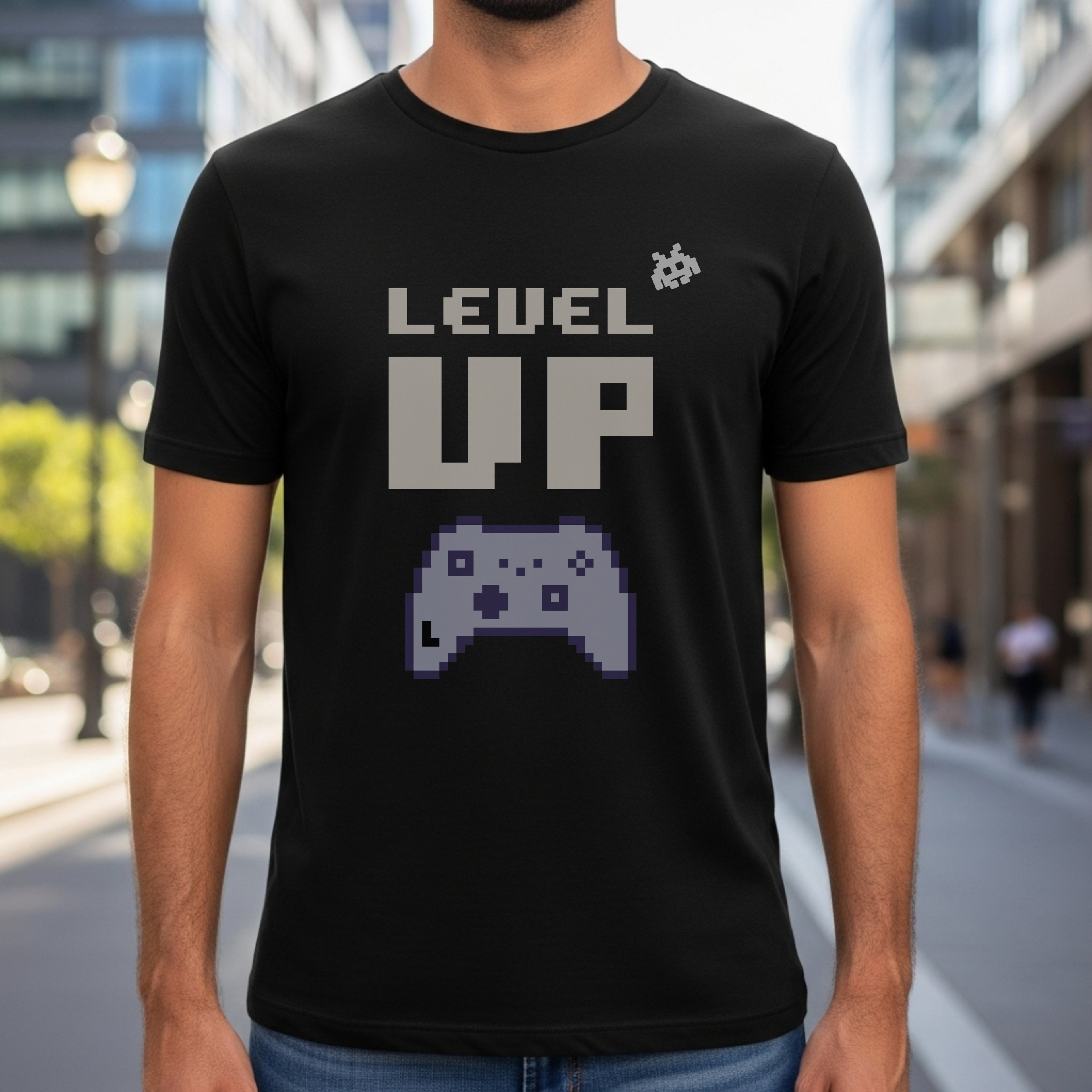 Level Up - Retro Gaming Motivational Statement Artwork