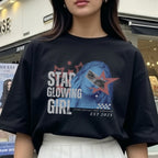 Star Glowing Girl Stars Reflect Her Strength - Y2K Pop Art Empowerment Statement Artwork