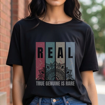 Real True Genuine Is Rare - Mandala Authenticity Rarity Statement Artwrok