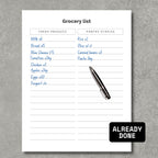 Grocery List PDF Sheet