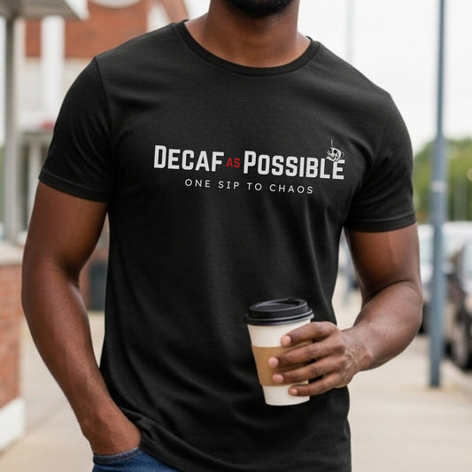 Decaf As Possible One Sip To Chaos - Funny Coffee Statement Artwork