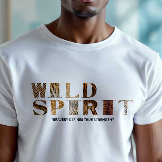 Wild Spirit Bravery Defines True Strength - Tiger Stripe Motivational Artwork