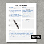 Daily Scheduler Paper Sheet