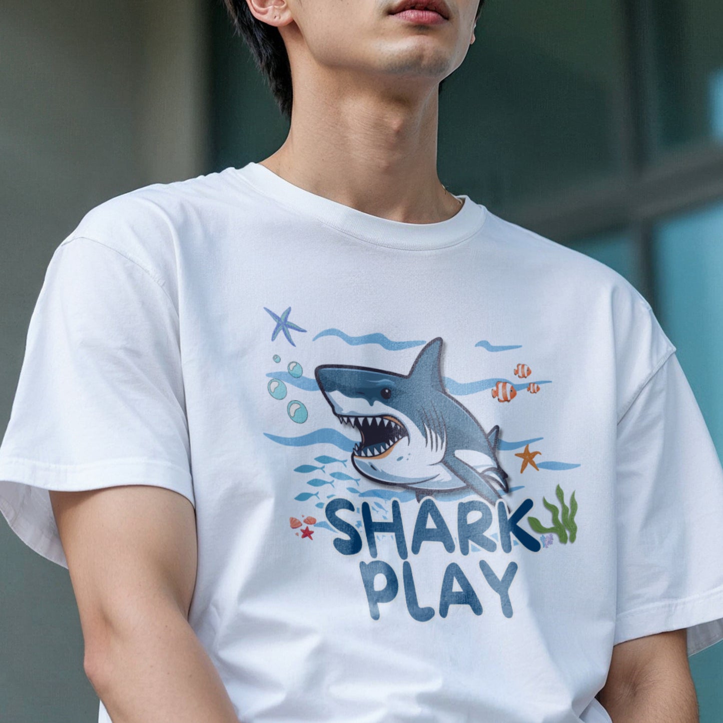 Shark Play - Ocean Adventure Playful Statement Artwork