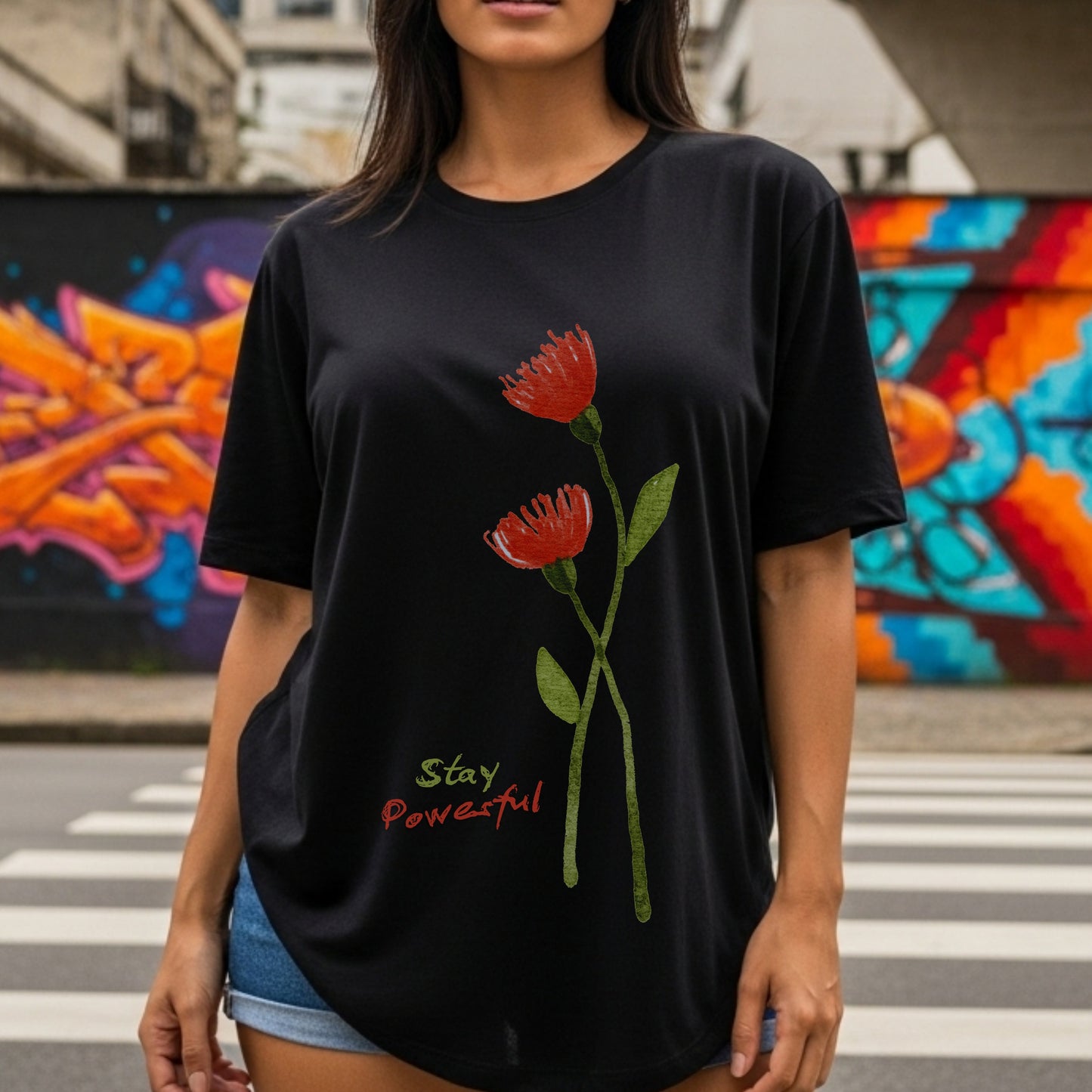 Stay Powerful - Elegant Floral Empowerment Botanical Strength Statement Artwork