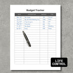 Budget Tracker PDF Paper
