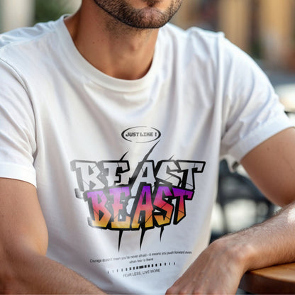 Just Like Beast - Bold Gradient Motivational Statement Artwork
