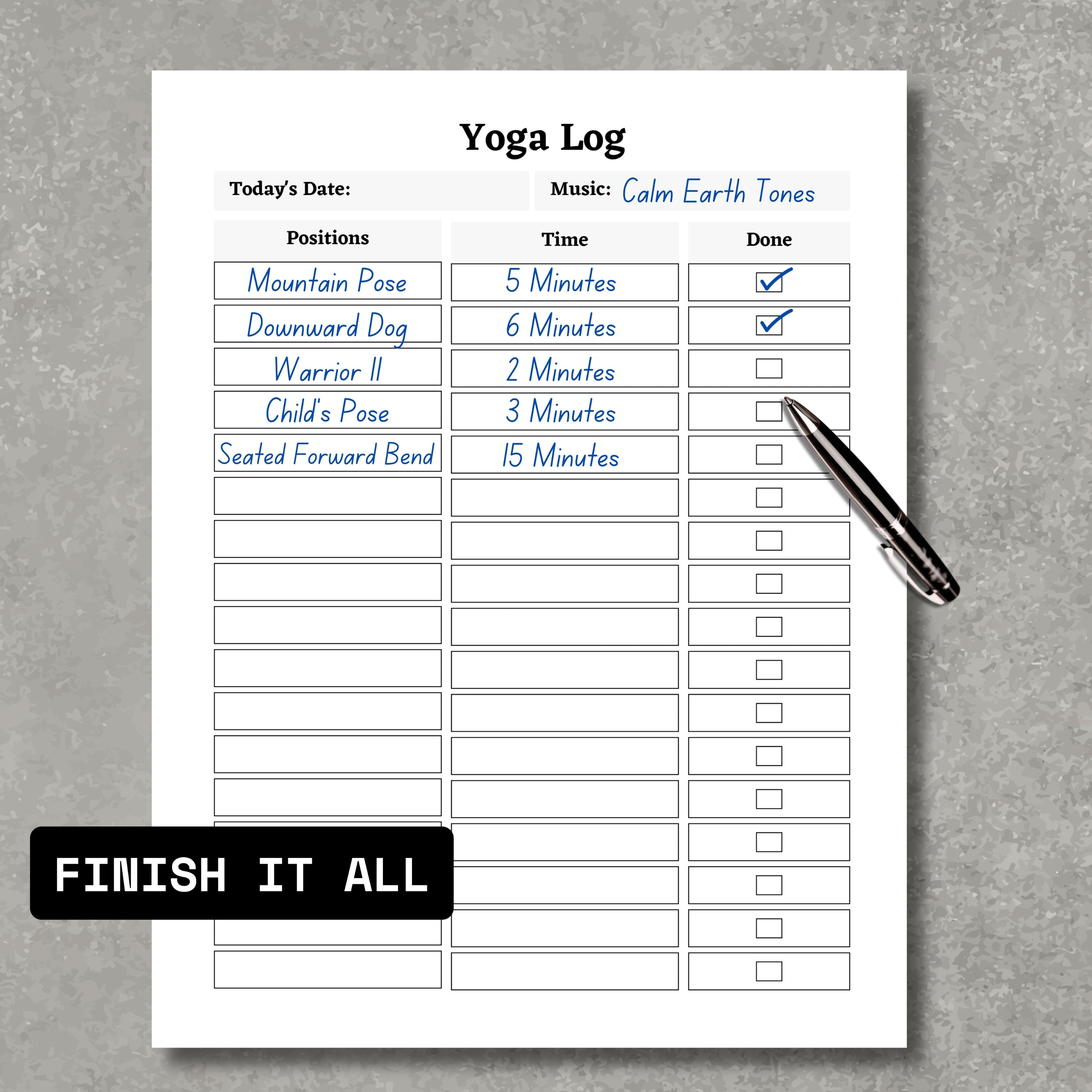 Yoga Log Tracker