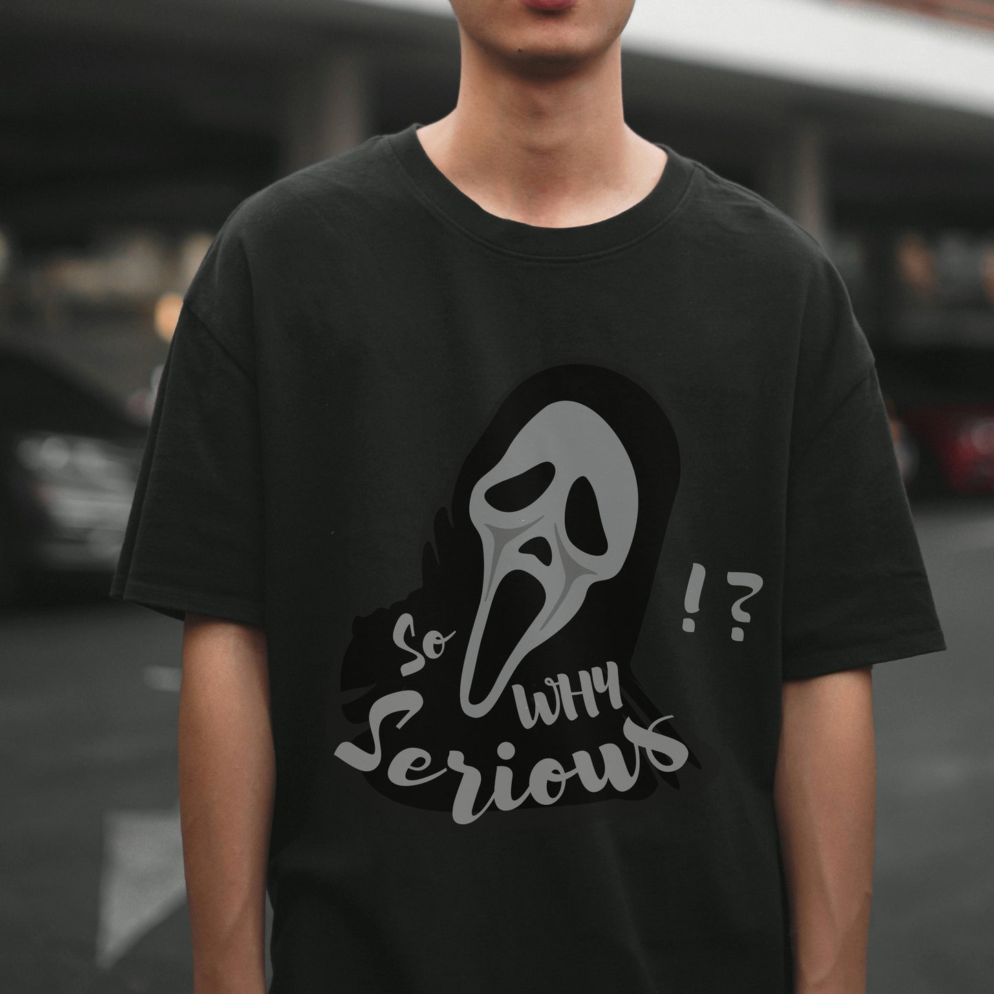 Why So Serious ?! - Horror Comedy Scream Face Statement Artwork