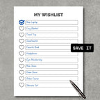 My Wishlist Personal Paper