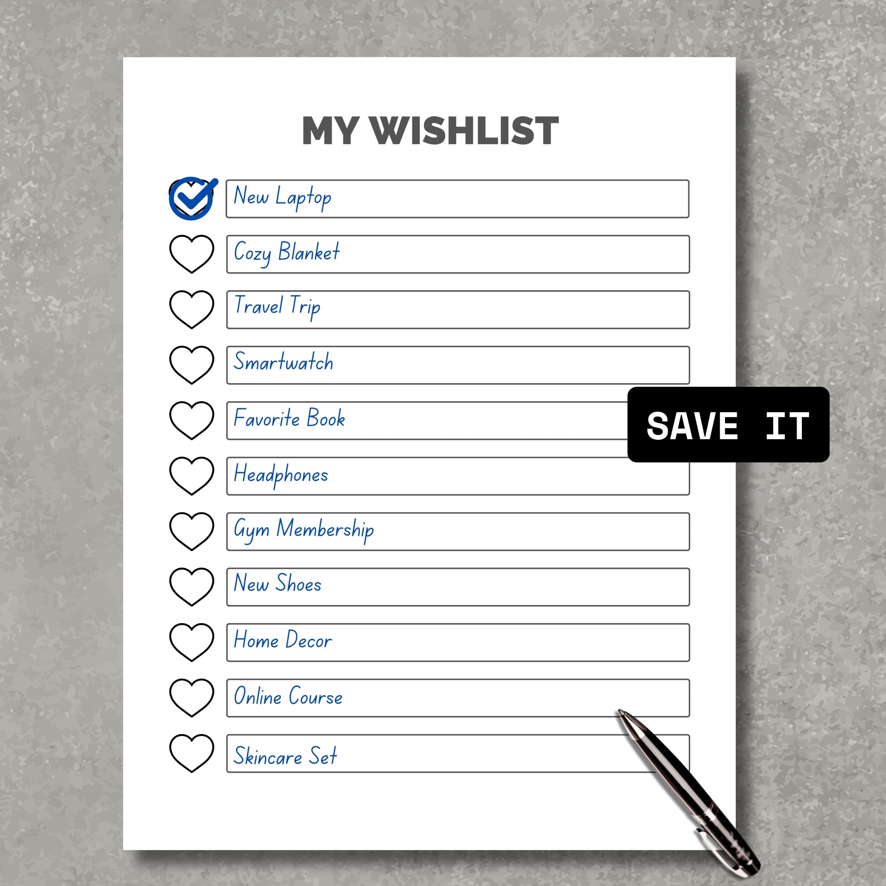 My Wishlist Personal Paper