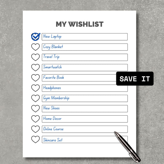 My Wishlist Personal Paper