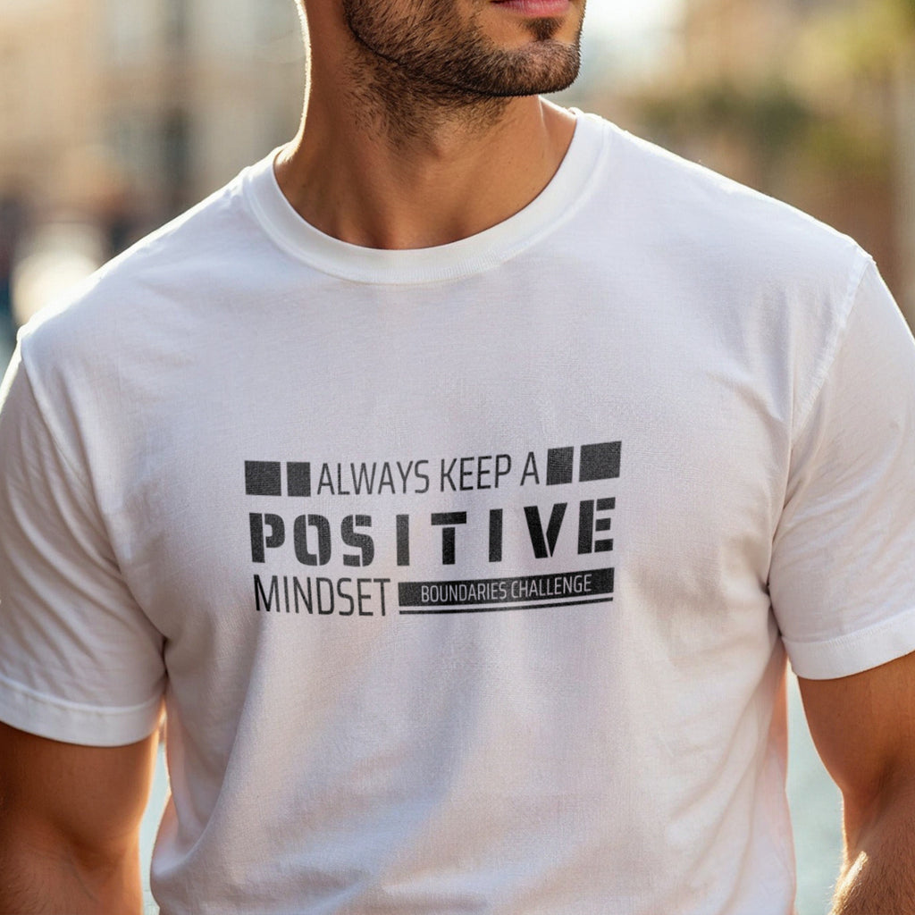 Always Keep Positive Mindset Boundaries Challenge - Minimalist Motivation Statement Artwork