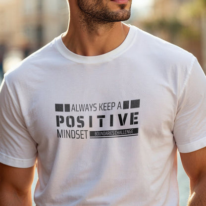 Always Keep Positive Mindset Boundaries Challenge - Minimalist Motivation Statement Artwork
