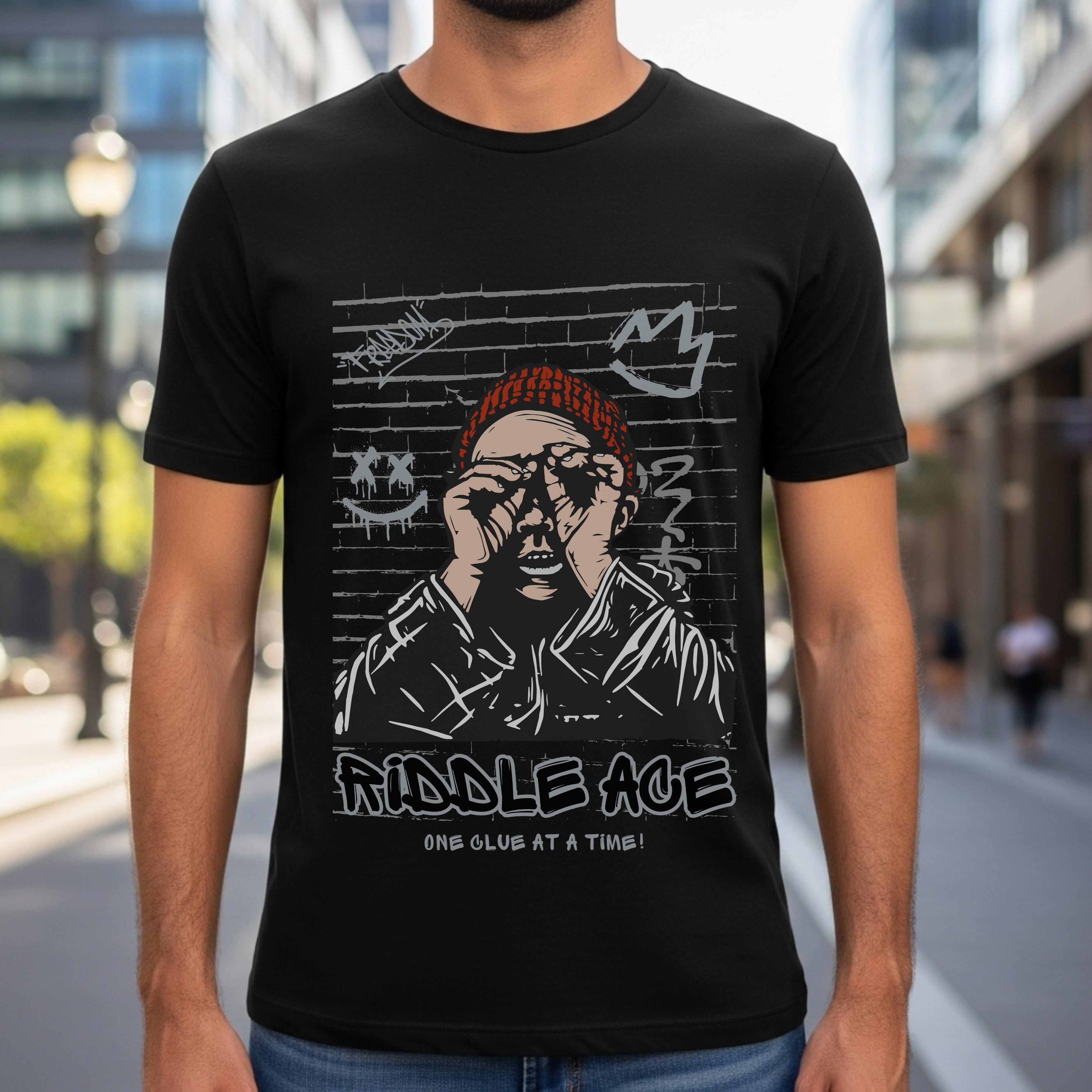 Riddle Age One Clue At A Time - Urban Graffiti Street Art Statement Artwork