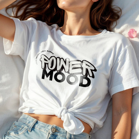 Power Mood Less Drama More Karma - Bold Graffiti Street Typography Statement Artwork