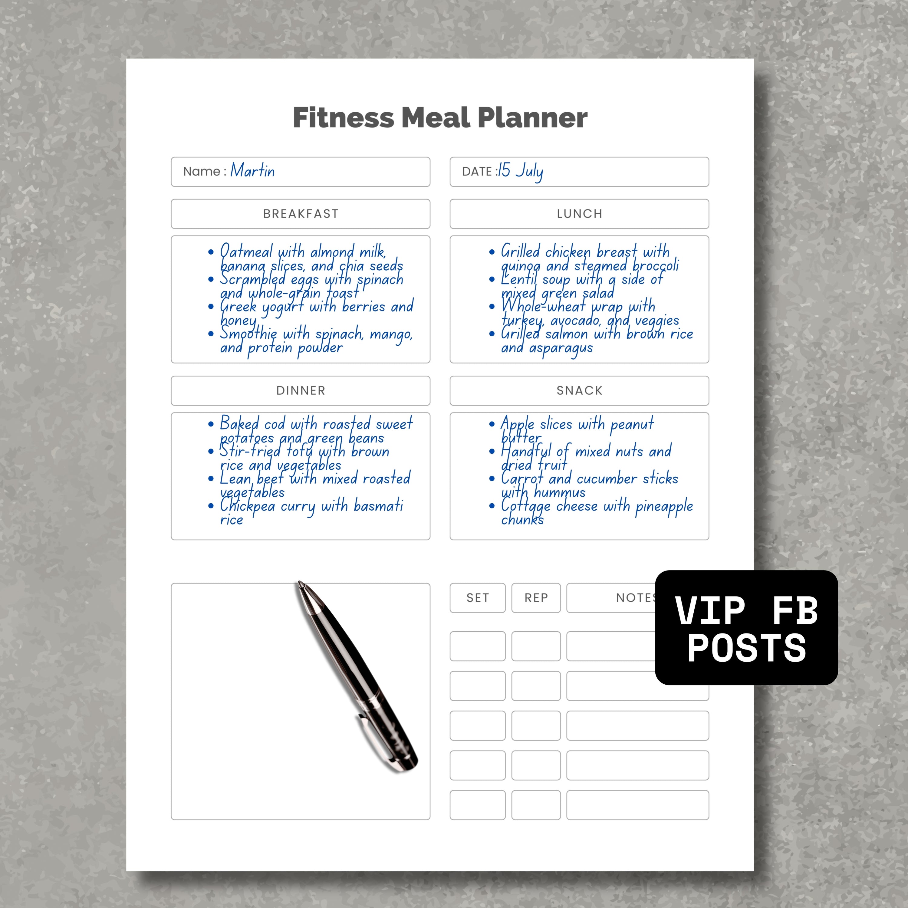 Fitness Meal Planner