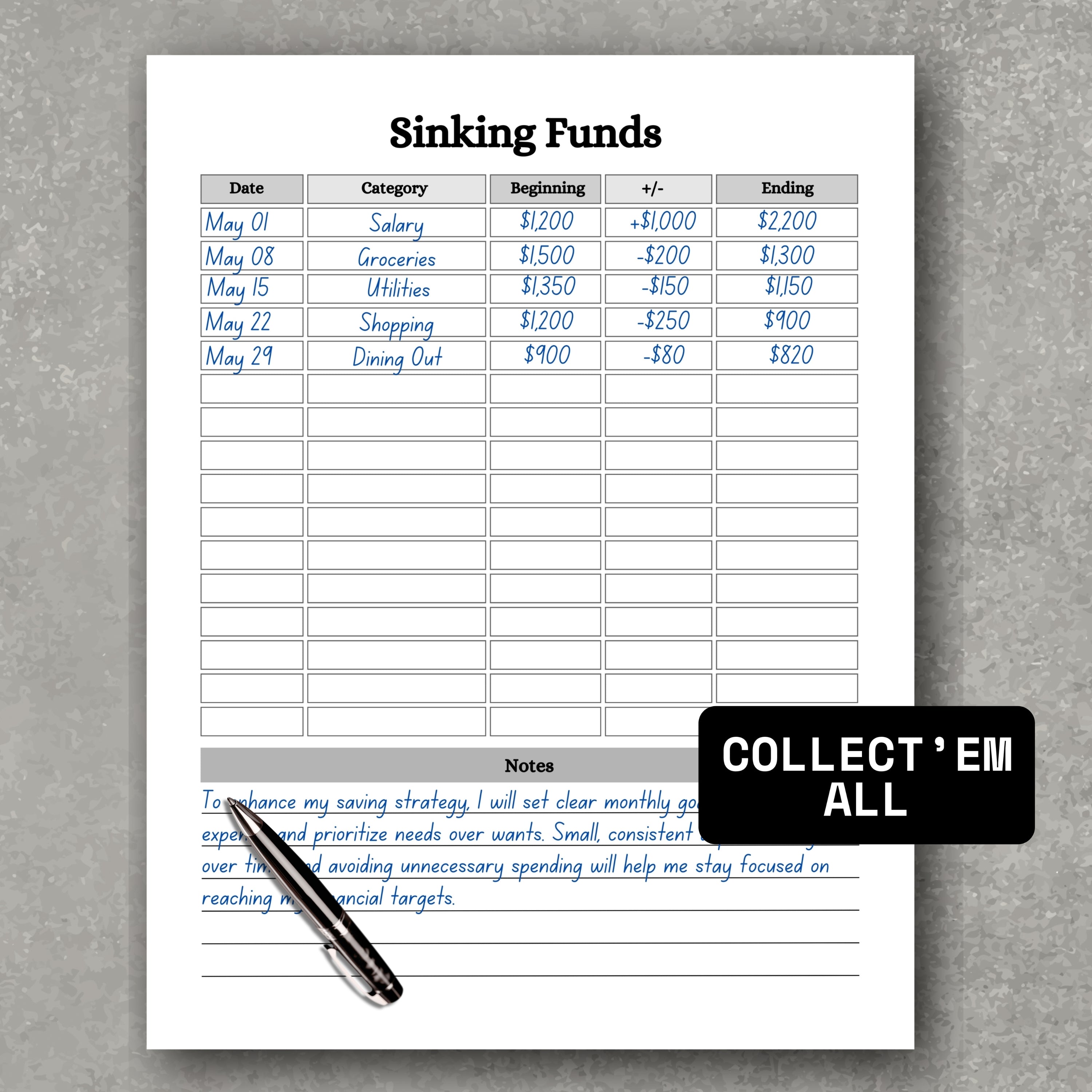 Sinking Funds Tracker