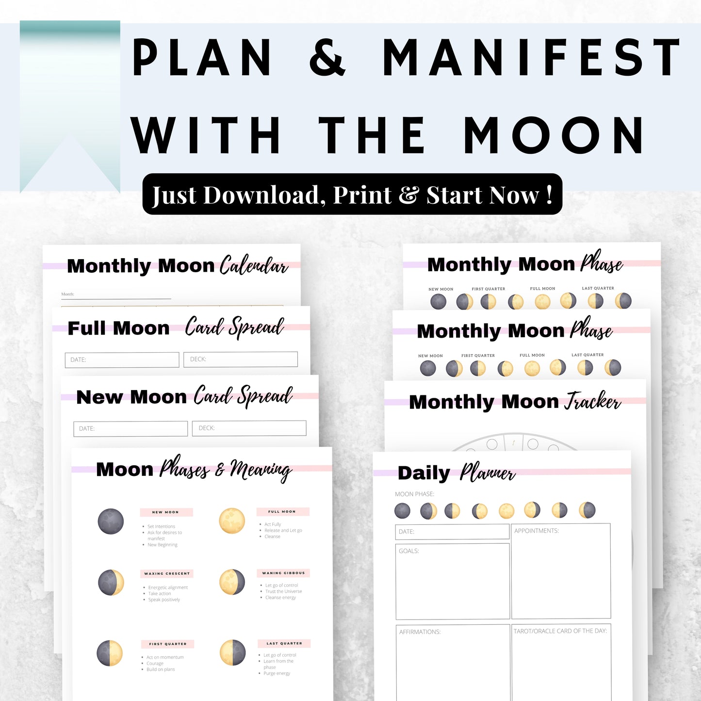 Moon Planner & Journal Sheets