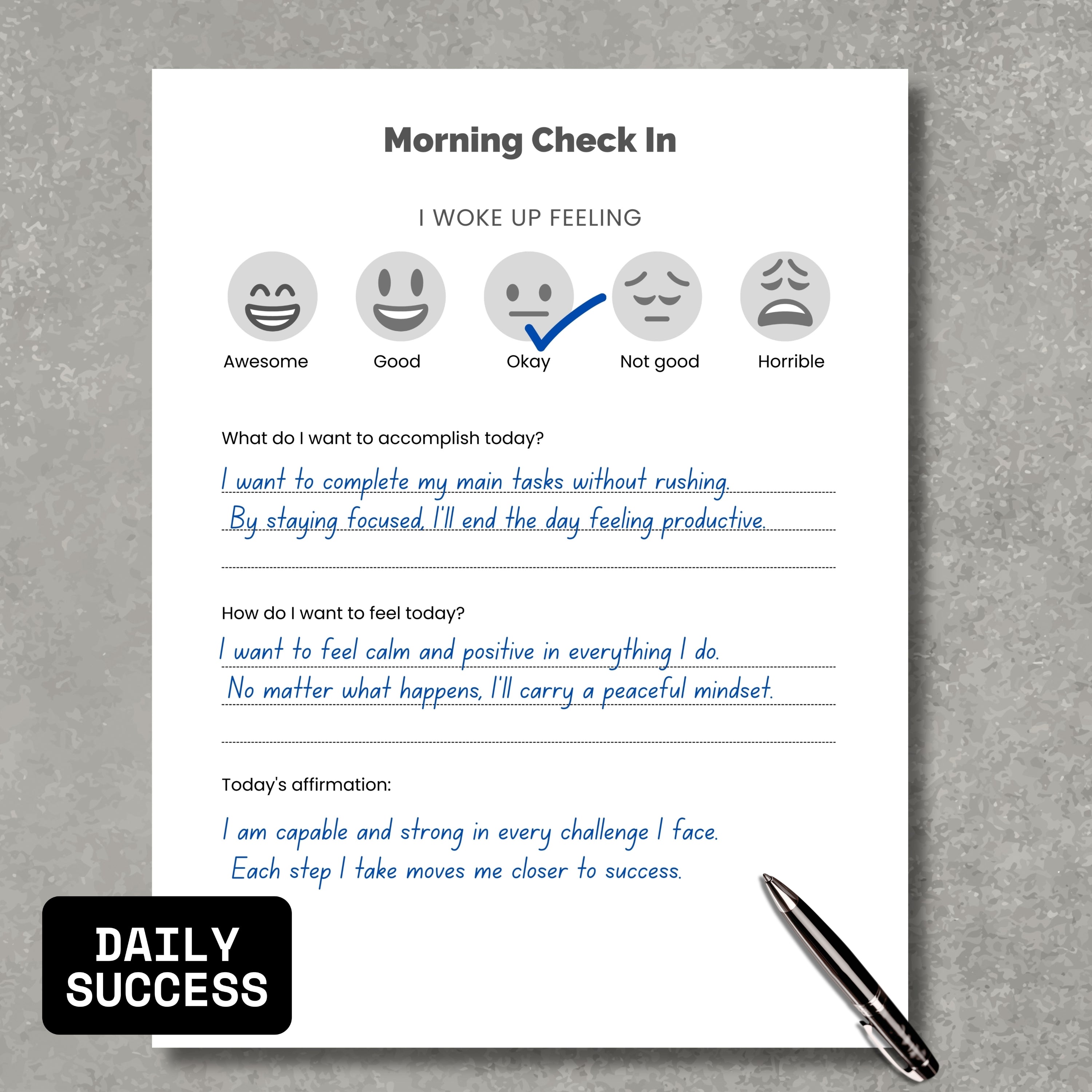 Morning Check In Habbit Sheet