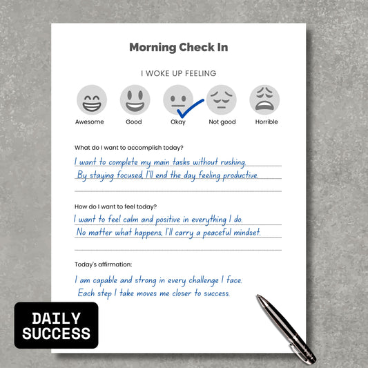 Morning Check In Habbit Sheet