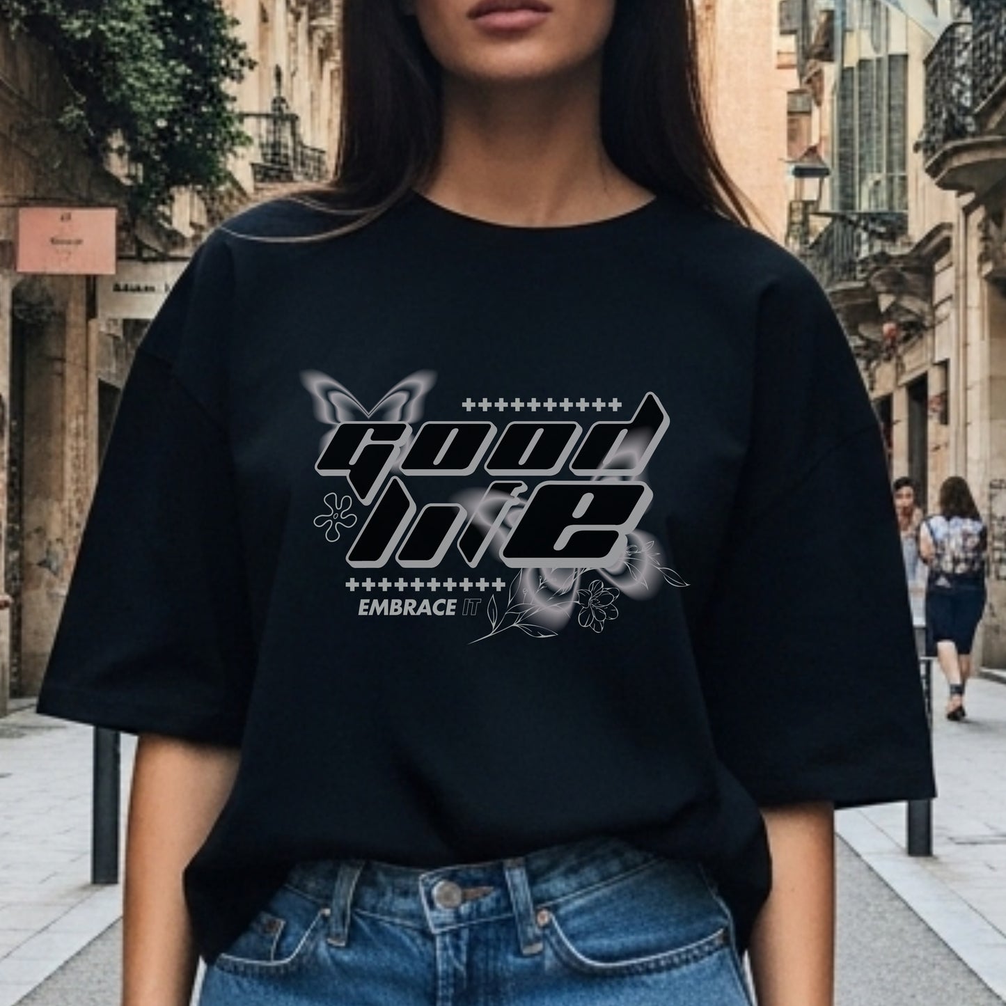 Good Life Embrace It - Y2K Bunny Aesthetic Gratitude Appreciation Statement