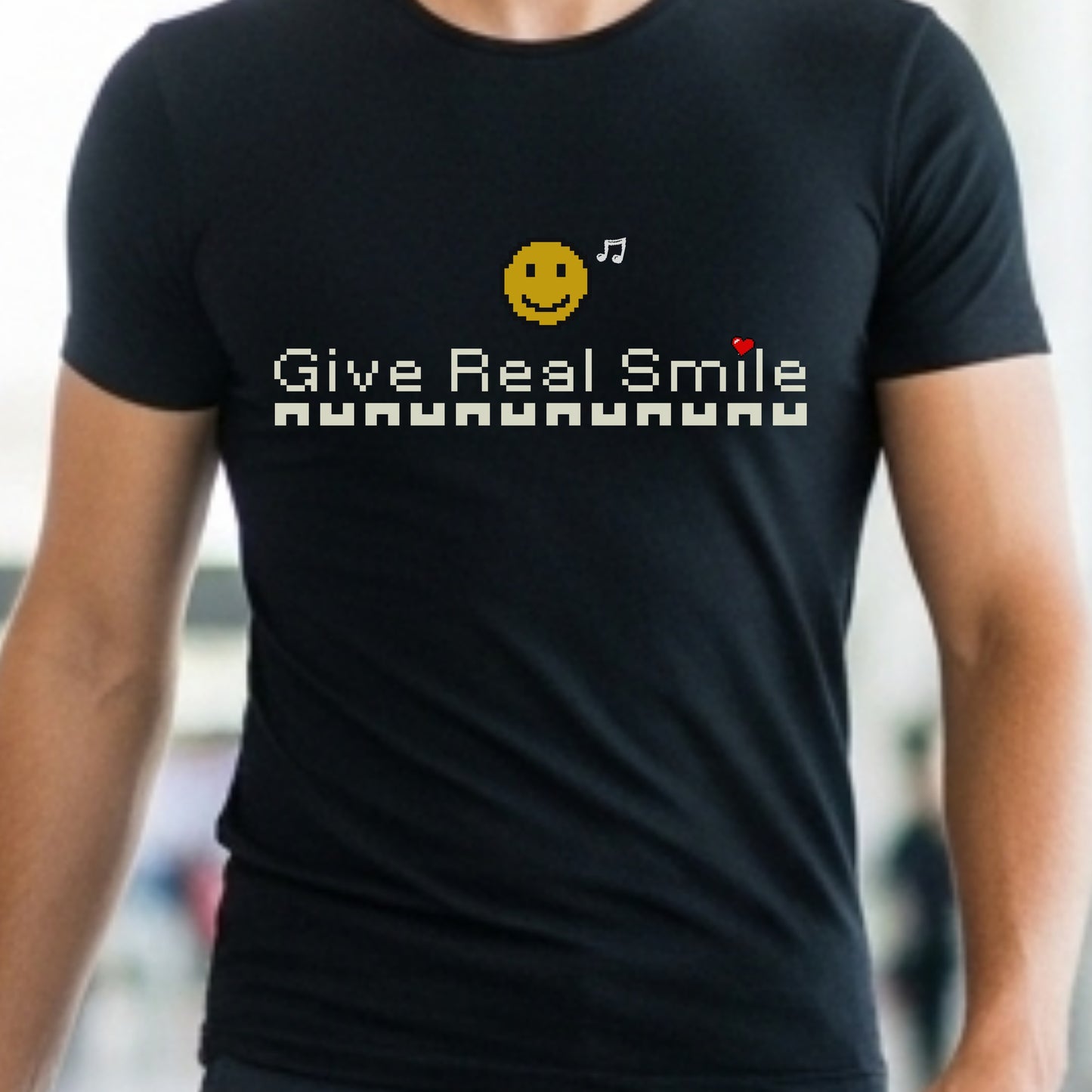 Give Real Smile - Retro Emoji Positivity Statement Artwork