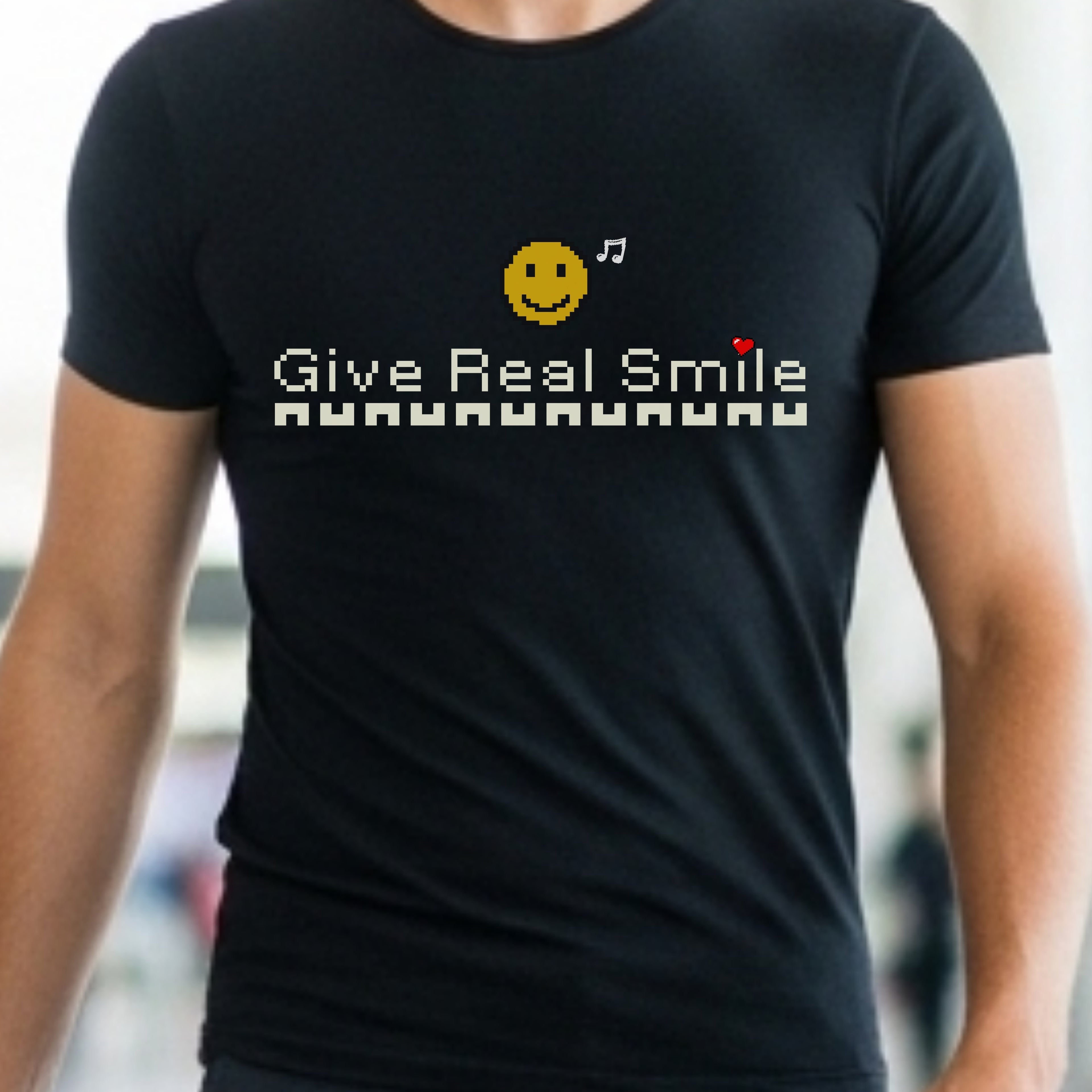 Give Real Smile - Retro Emoji Positivity Statement Artwork