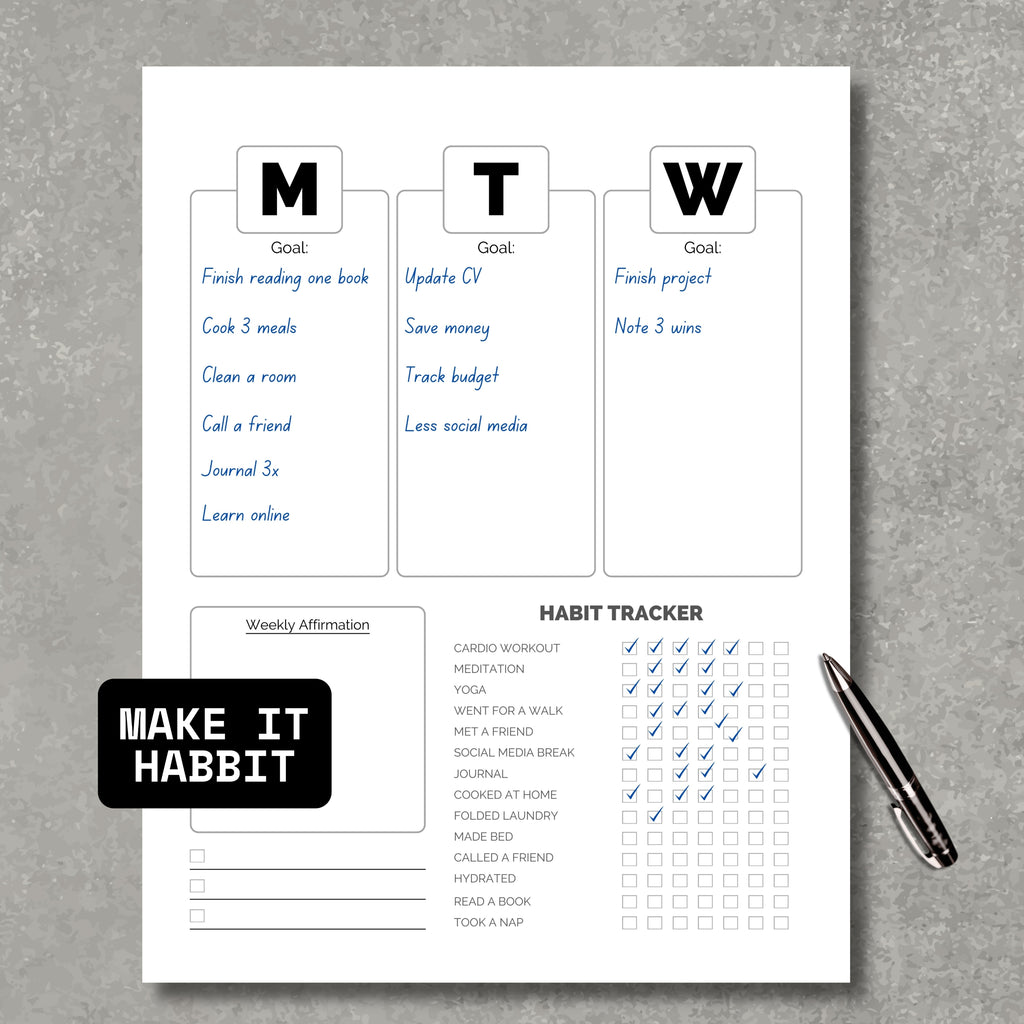 Daily Habbit & Goal Tracker x2 PDFs