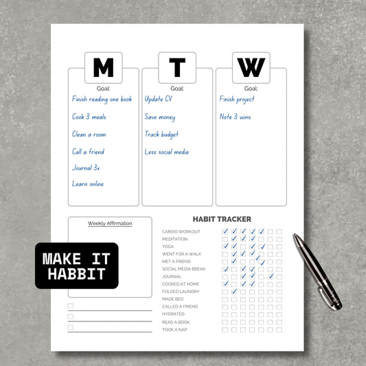 Daily Habbit & Goal Tracker x2 PDFs