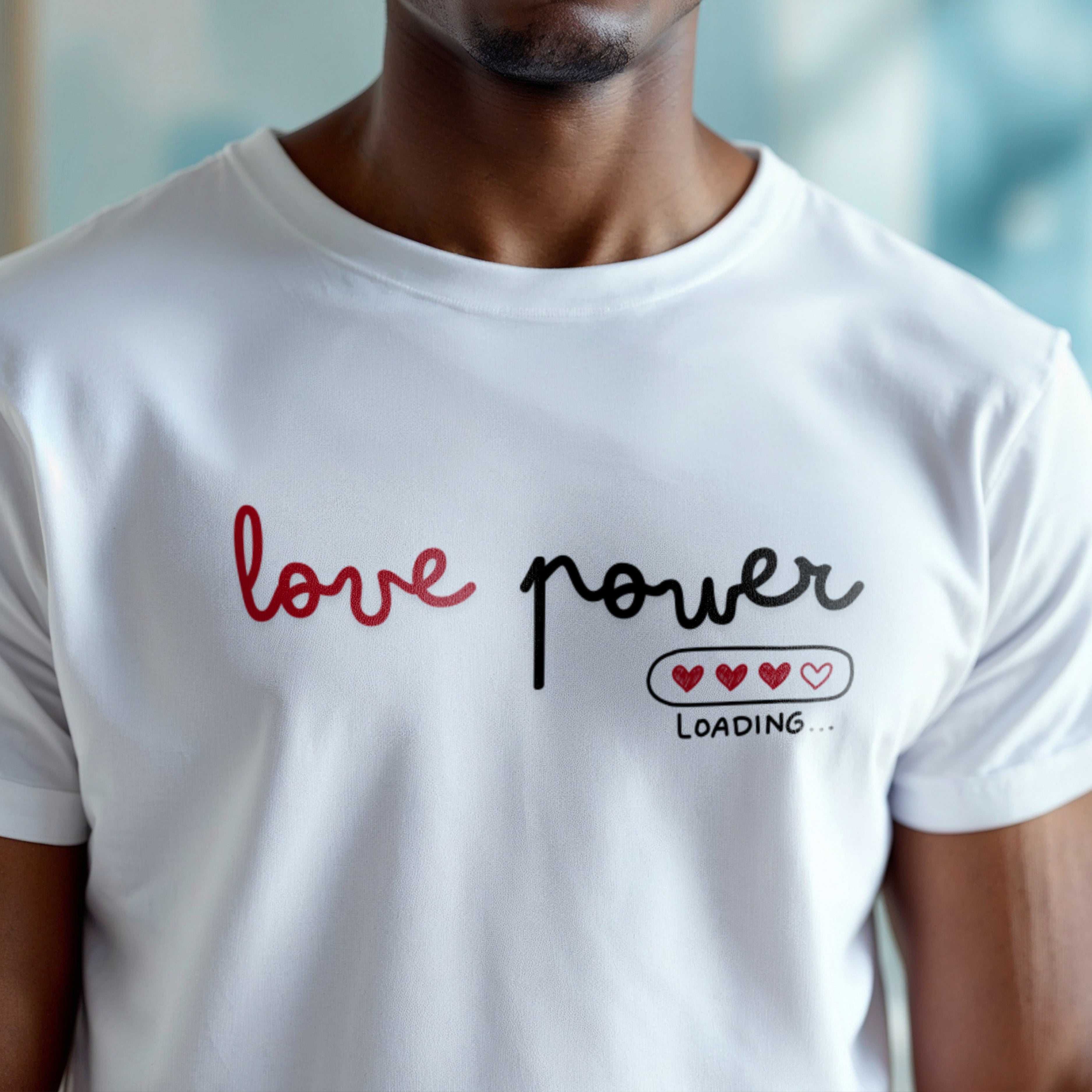 Love Power Loading - Romantic Loading Bar Statement Artwork