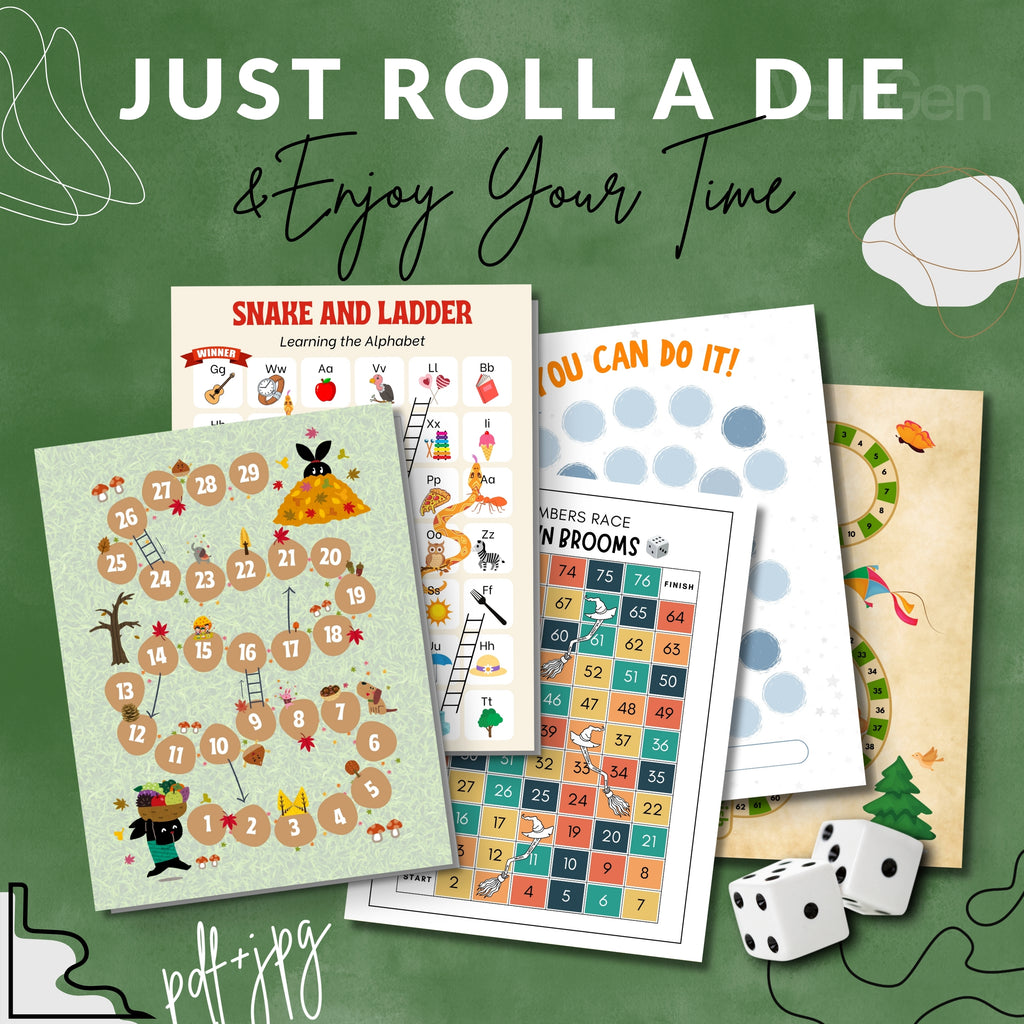 7 Roll A Die Race Paper Games