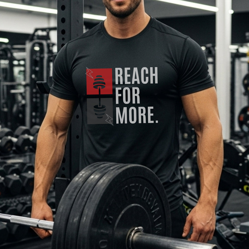 Reach For More - Fitness Barbell Ambition Statement Artwork