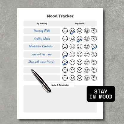 Mood Tacker Paper Sheet