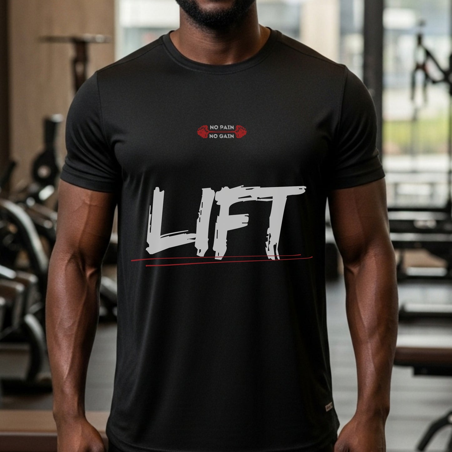 No Pain No Gain Fitness Motivation Statement Artwork