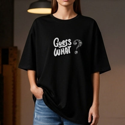 Guess What? - Playful Question Mark Typography Mystery Surprise Conversation Starter Artwork