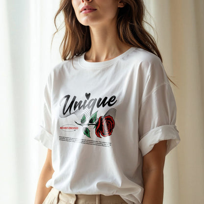 Unique Never Ending - Rose Art Individuality Celebration Empowerment Statement Artwork